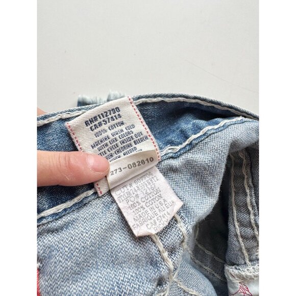 TRUE RELIGION Ricky Cut-Off Super Tee Cotton Denim Bermuda Shorts, Size 28 - Picture 15 of 16